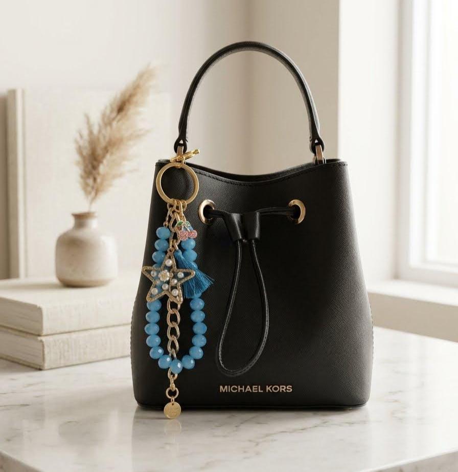 Purse/Bag Charm, Crystal Rondelle Beads, Lobster Claw Clasp