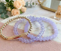Personalized Gold Filled Bar Bracelet Stack, Crystal Beaded Jewelry
