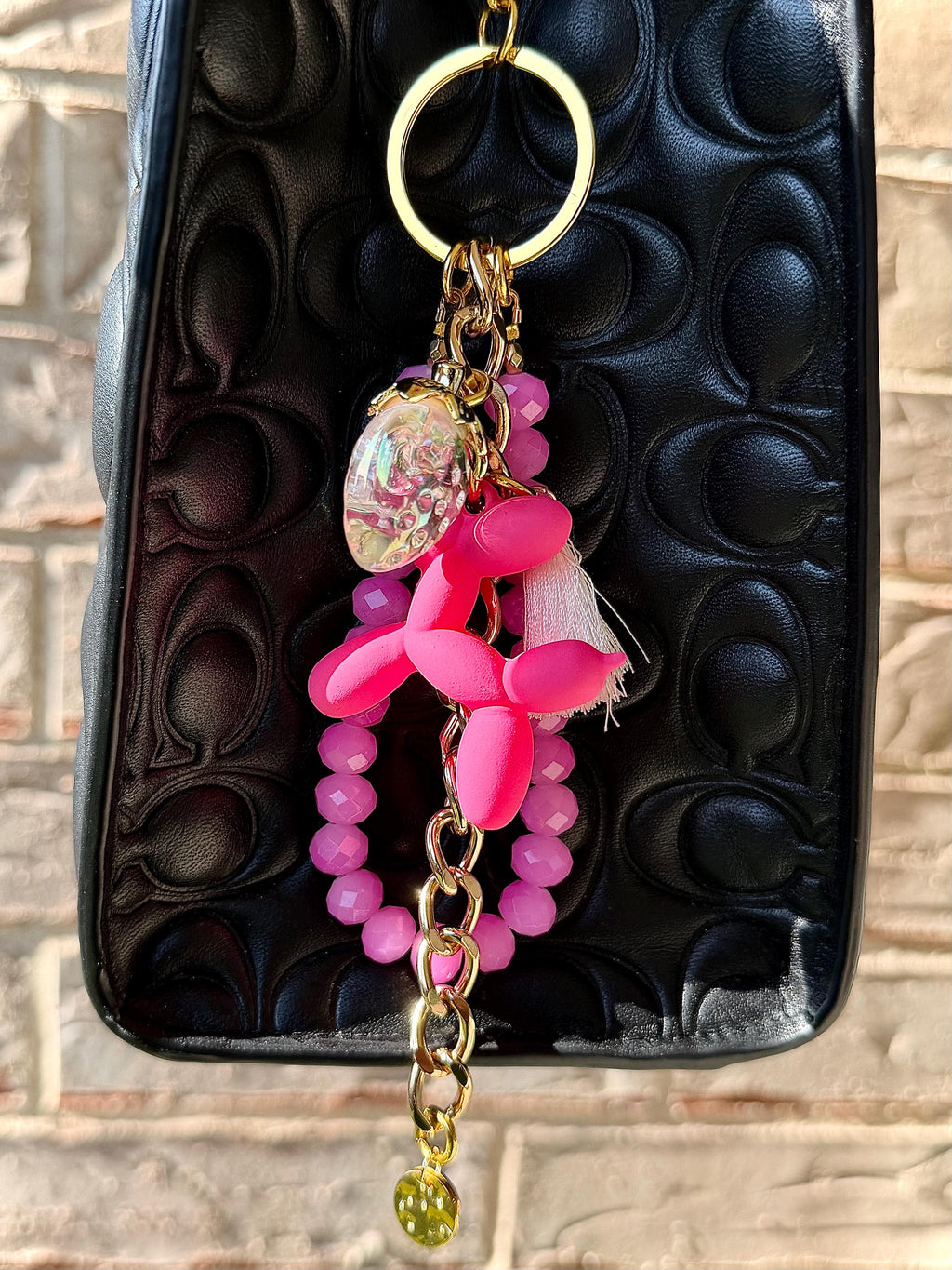 Purse/Bag Charm, Crystal Rondelle Beads, Lobster Claw Clasp
