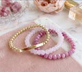 Personalized Gold Filled Bar Bracelet Stack, Crystal Gemstone Beaded Jewelry