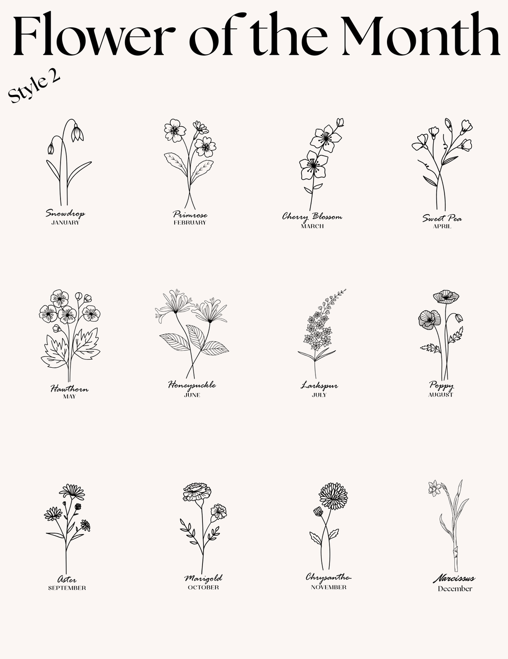 Personalized Birth Flower Necklace