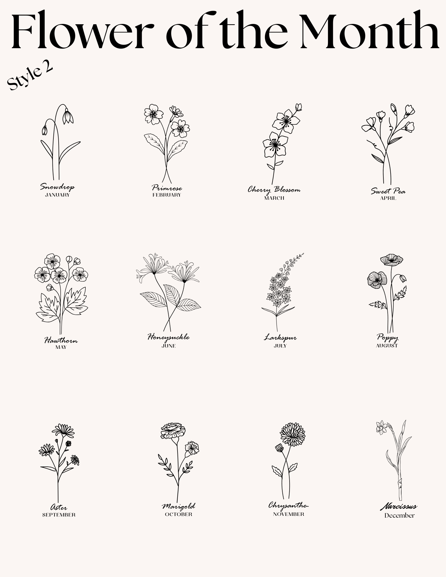 Personalized Birth Flower Necklace