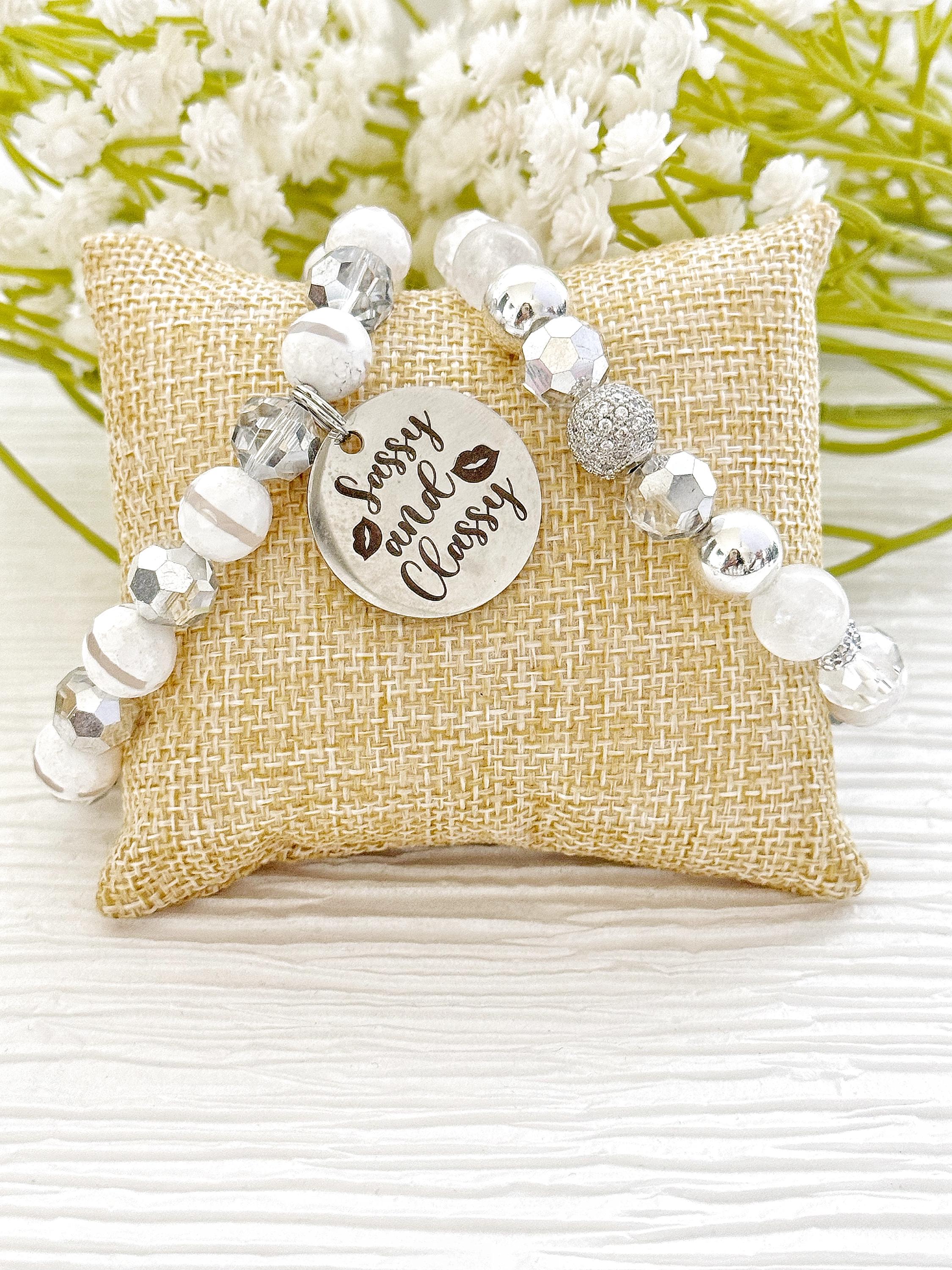 Beaded Charm Bracelet Set: Stretch Bracelets for Women