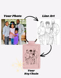 Custom Photo Line Art Keychain