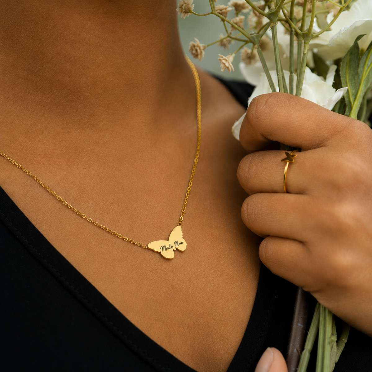 Personalized Butterfly Necklace