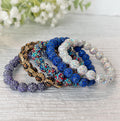 Sparkly Beaded Bracelet, Pave Beads, Charms