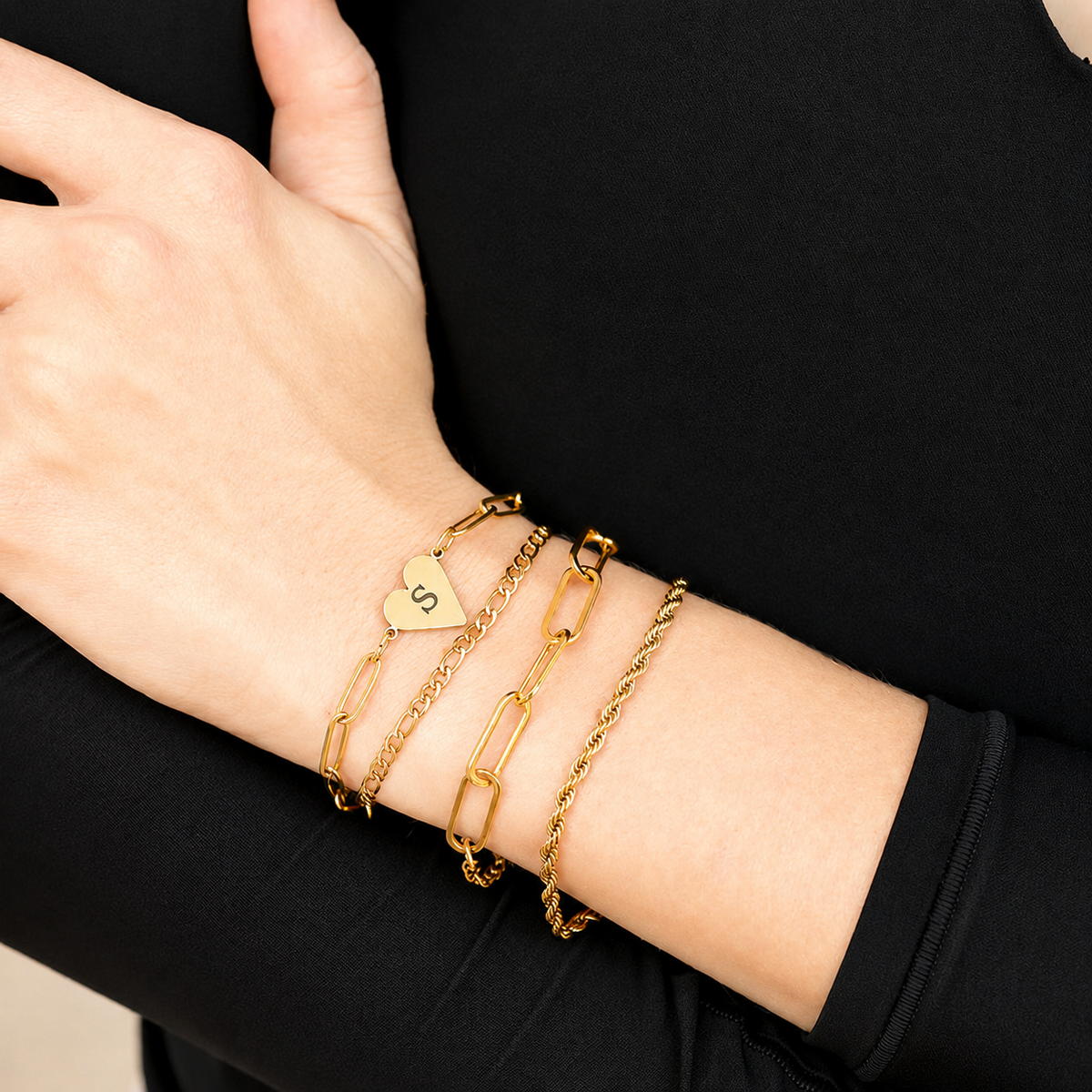 Personalized Paperclip Heart Bracelet