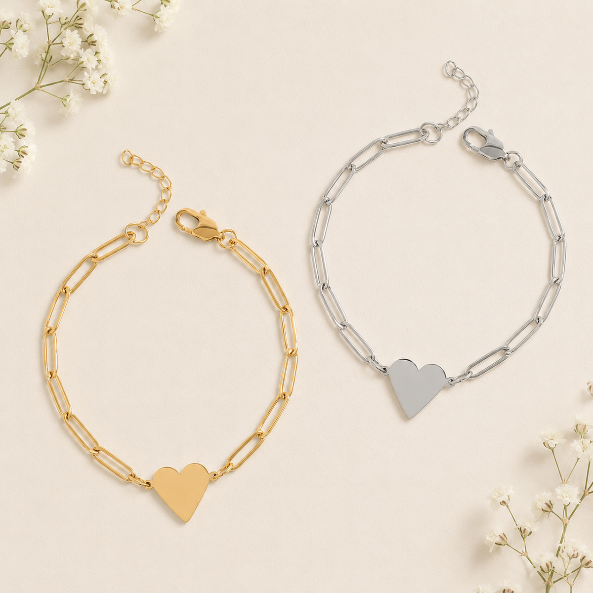 Personalized Paperclip Heart Bracelet
