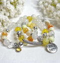 Beaded Charm Bracelet Set: Stretch Bracelets for Women