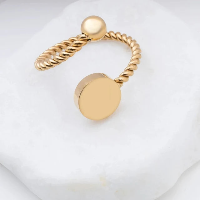 Personalized Adjustable Gold Ring