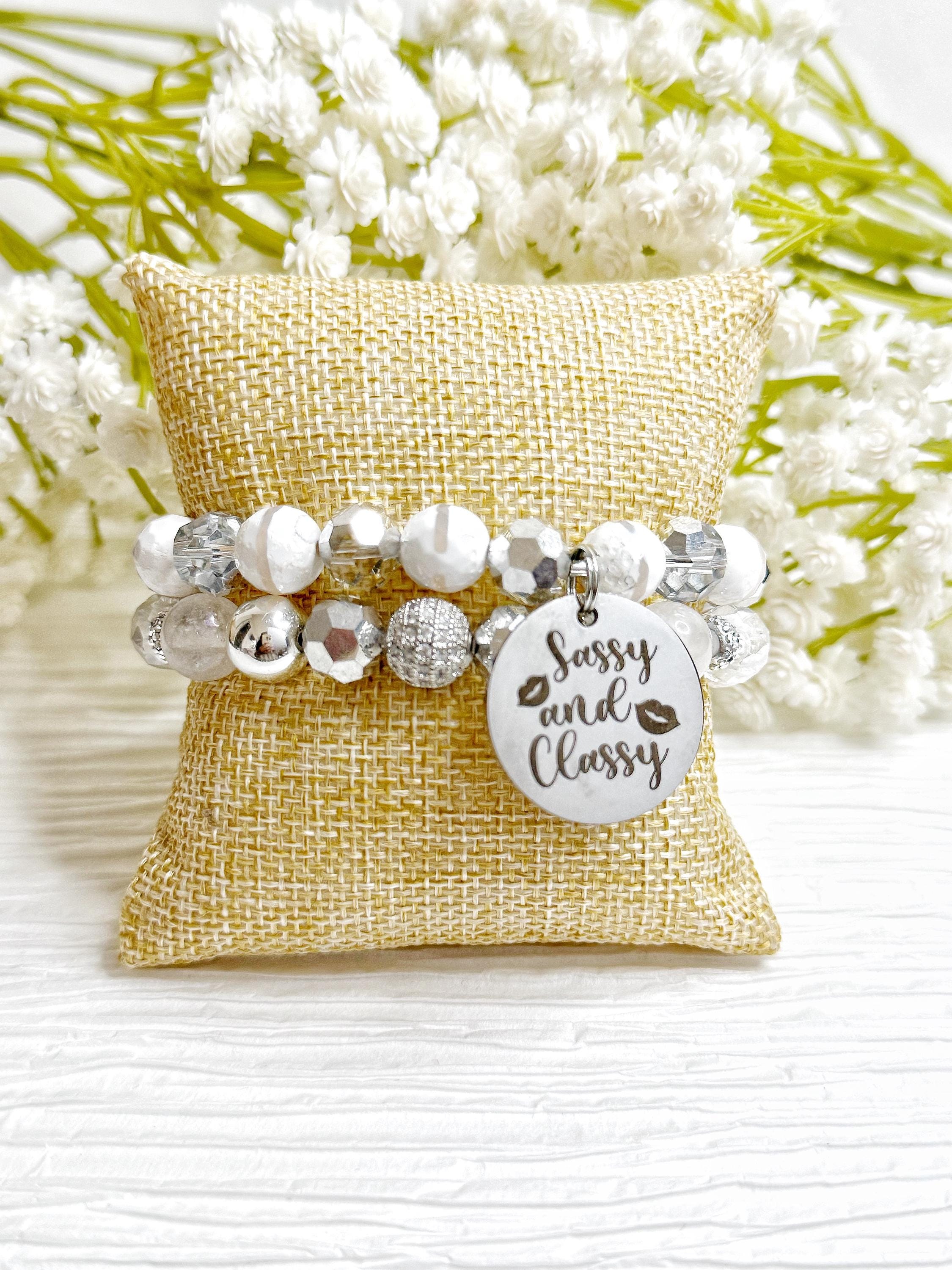 Beaded Charm Bracelet Set: Stretch Bracelets for Women