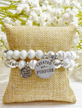 Motivational Beaded Charm Bracelet Set: Stretch Bracelets for Women