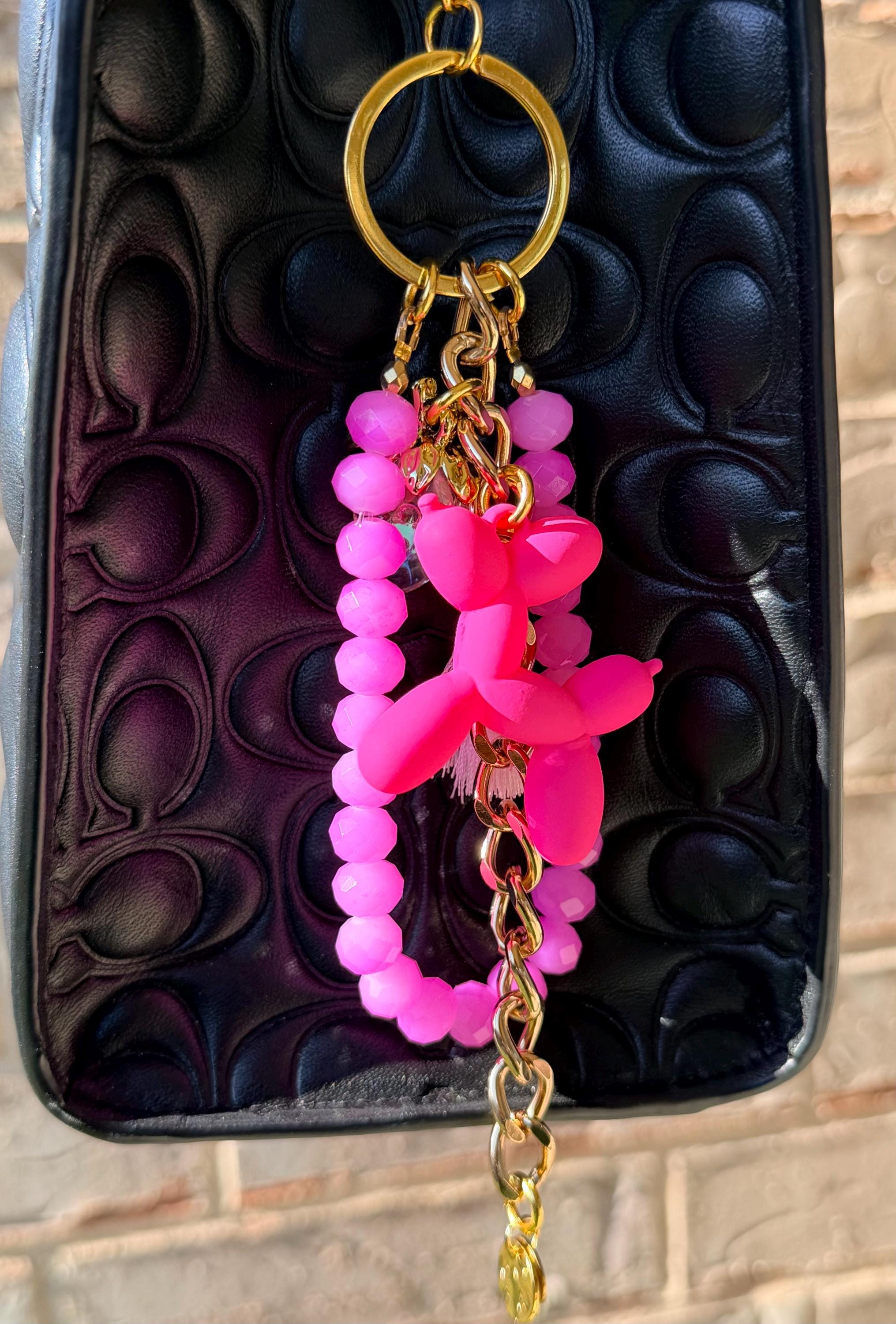 Purse/Bag Charm, Crystal Rondelle Beads, Lobster Claw Clasp