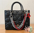 Red Crystal Balloon Dog Charm | Polka Dot Chain Handbag Accessory