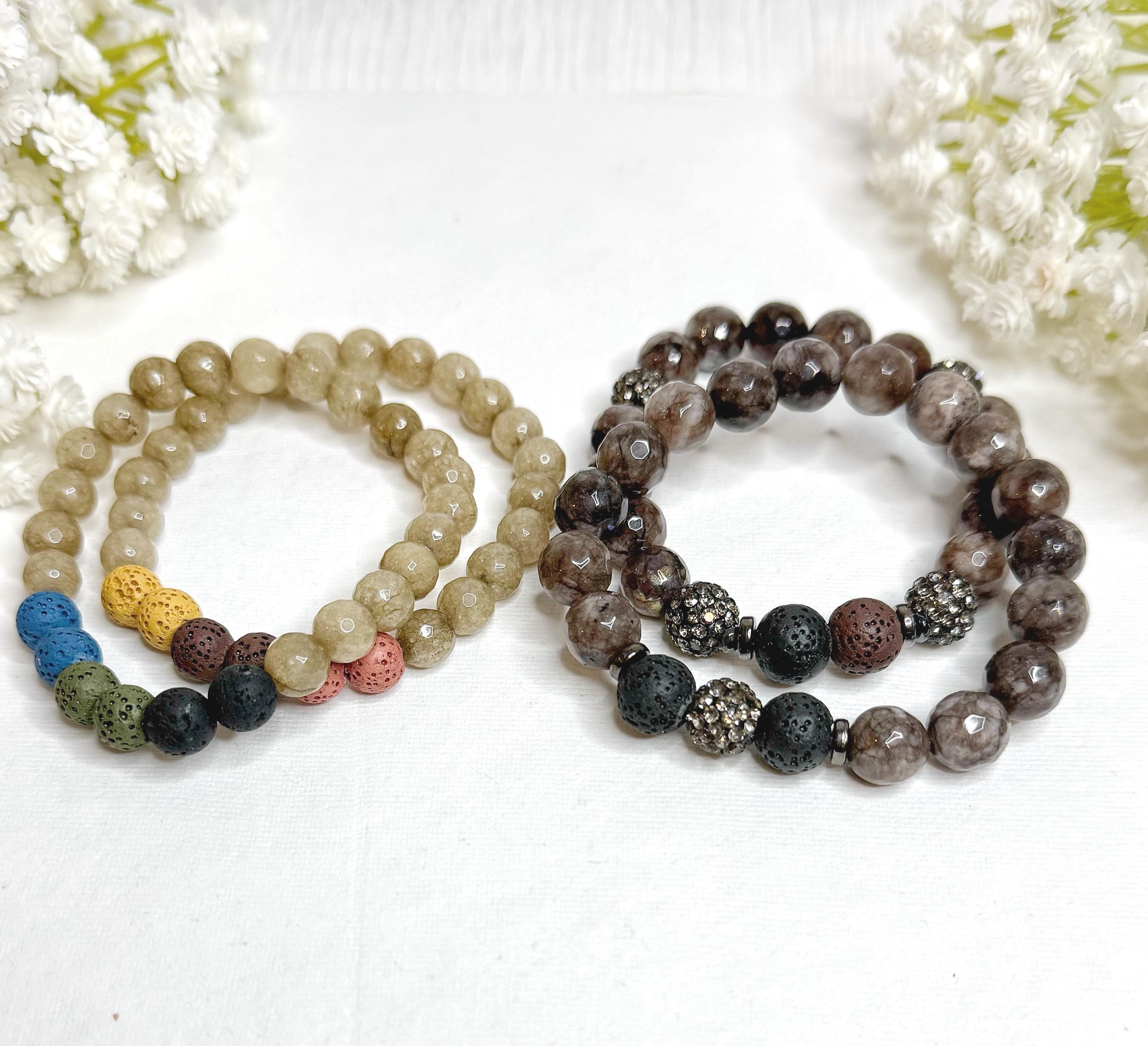Lava Stone Essential Oil Diffuser Bracelet: Gemstone Beaded Jewelry