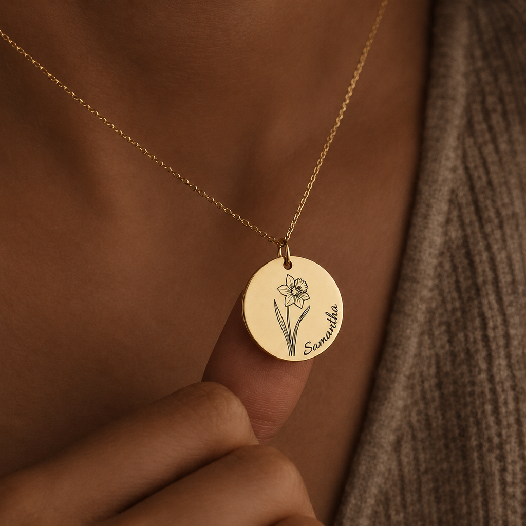 Personalized Birth Flower Necklace