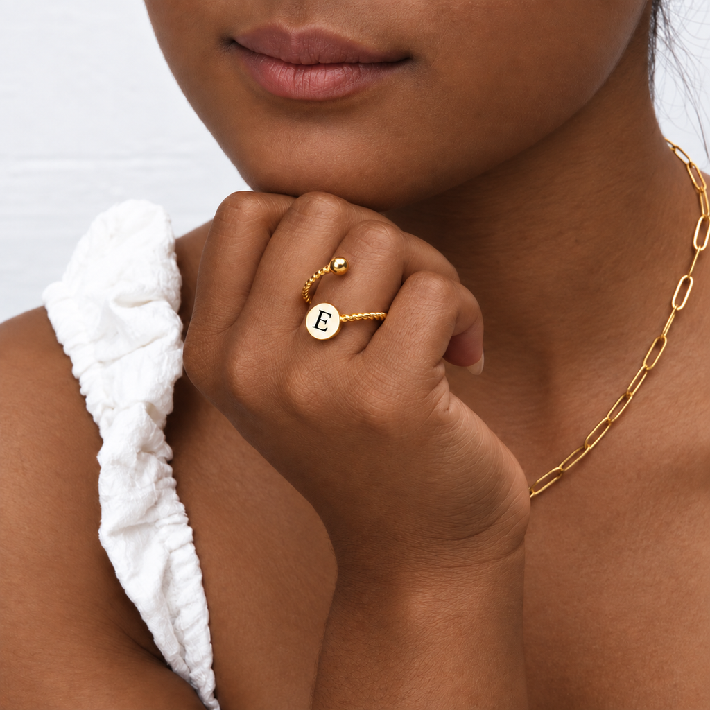 Personalized Adjustable Gold Ring