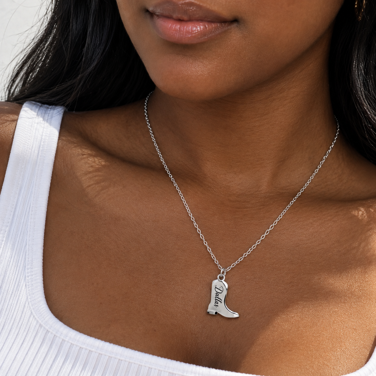 Personalized Cowgirl Boot Necklace